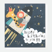 Bear in a Space Rocket Card By Caroline Gardner